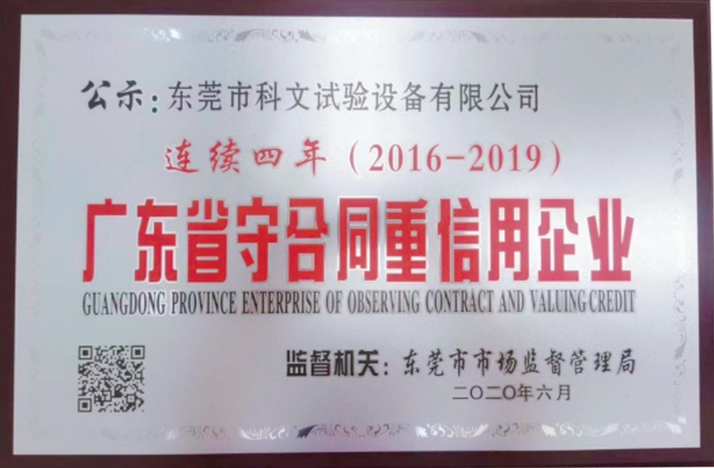 守合同重信用企业证书
